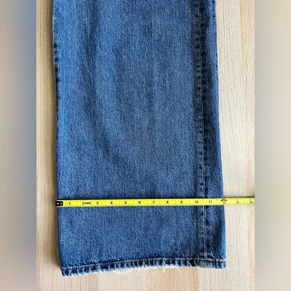 Free People Wide Leg High Rise Button Fly Jeans Size 27 Sailor Style Denim - Picture 13 of 14